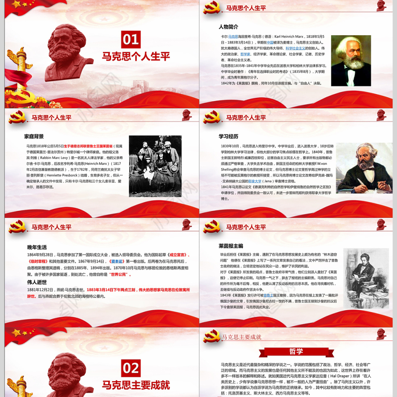 纪念马克思诞辰200周年学习汇报PPT
