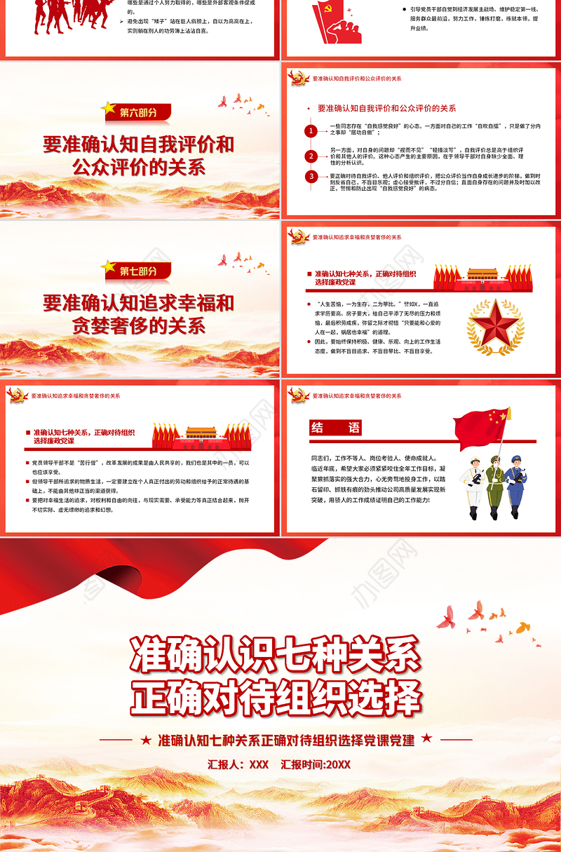 准确认知七种关系正确对待组织选择党课PPT