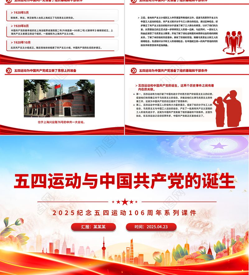 五四运动与中国共产党的诞生PPT2025纪念五四运动106周年系列课件