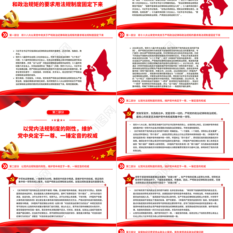 2023严明政治纪律和政治规矩PPT党建风不断加强制度建设营造良好的党内政治生态纪律党课课件
