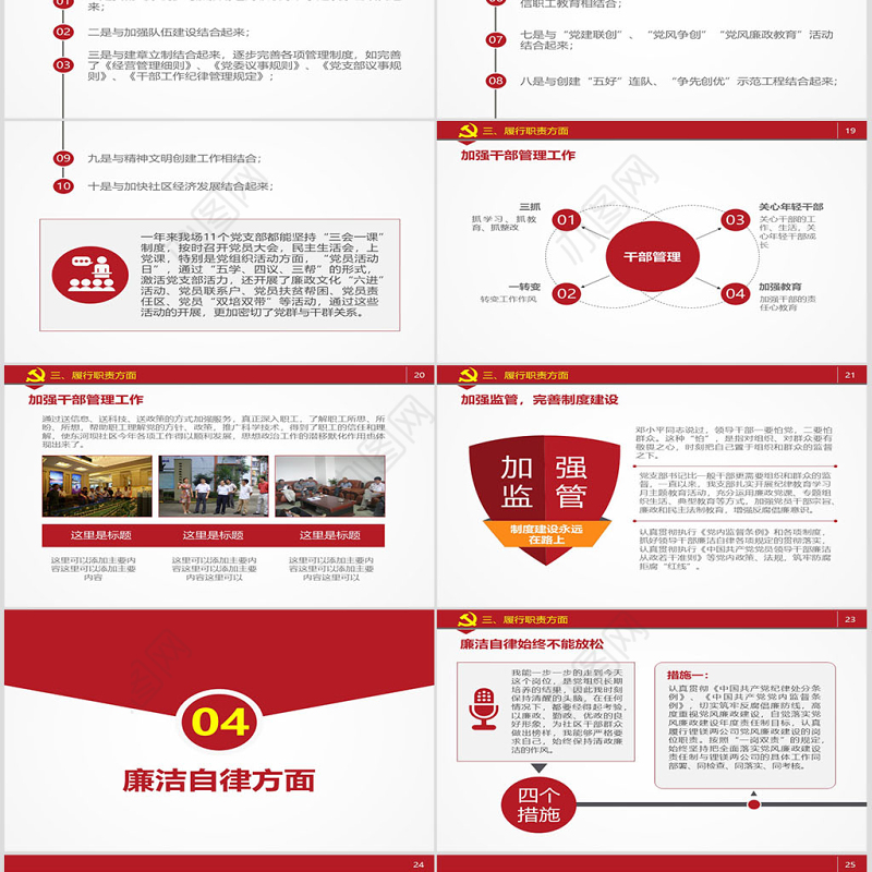 党员干部述职述廉报告机关年终总结PPT