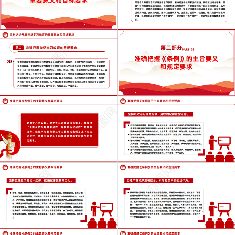 以"严"的基调推进党纪学习教育PPT全党开展党纪学习教育工作课件模板