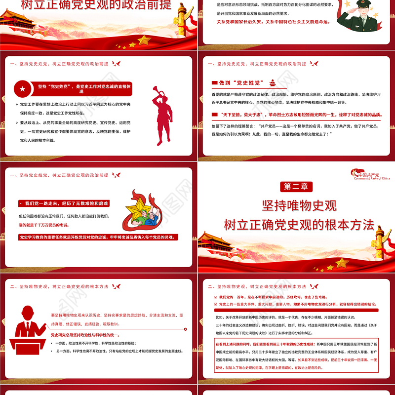 2021树立正确党史观应当把握的重要原则PPT庆祝建党100周年专题党史党课PPT模板