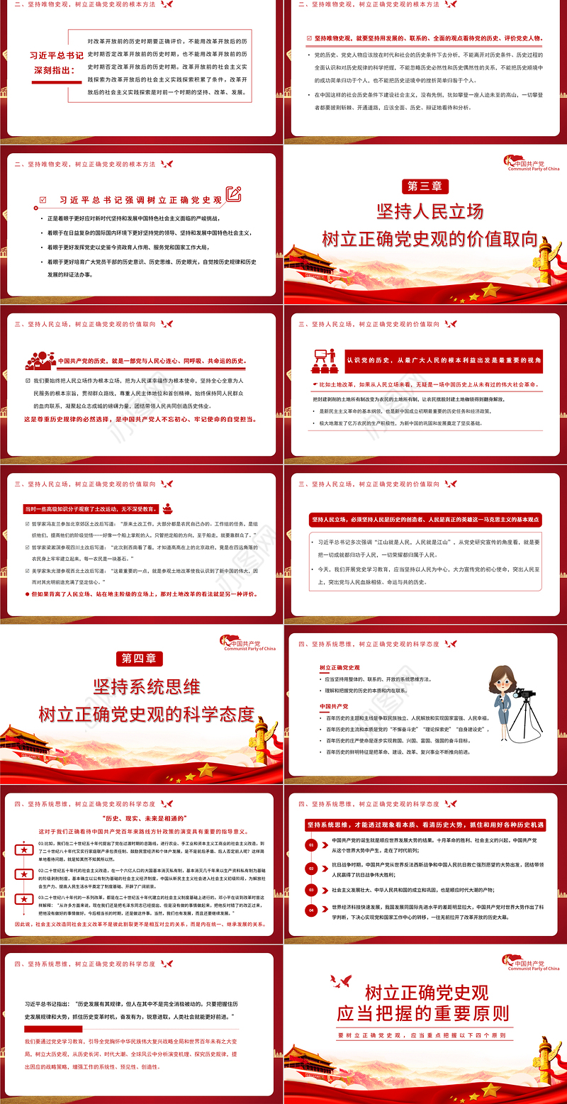 2021树立正确党史观应当把握的重要原则PPT庆祝建党100周年专题党史党课PPT模板
