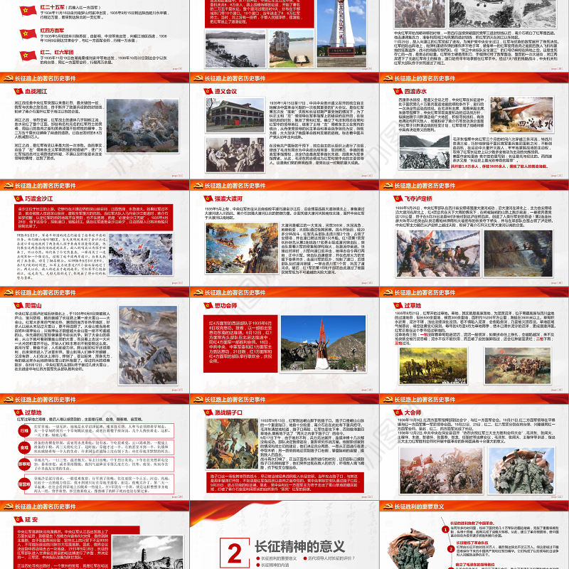 纪念红军长征胜利80周年党课党史PPT