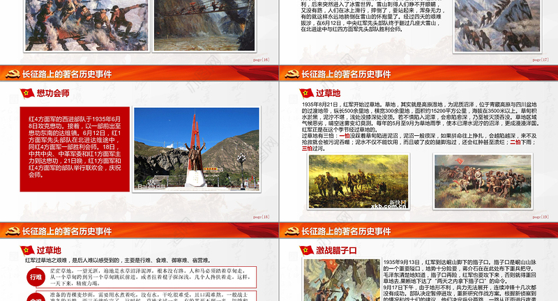 纪念红军长征胜利80周年党课党史PPT