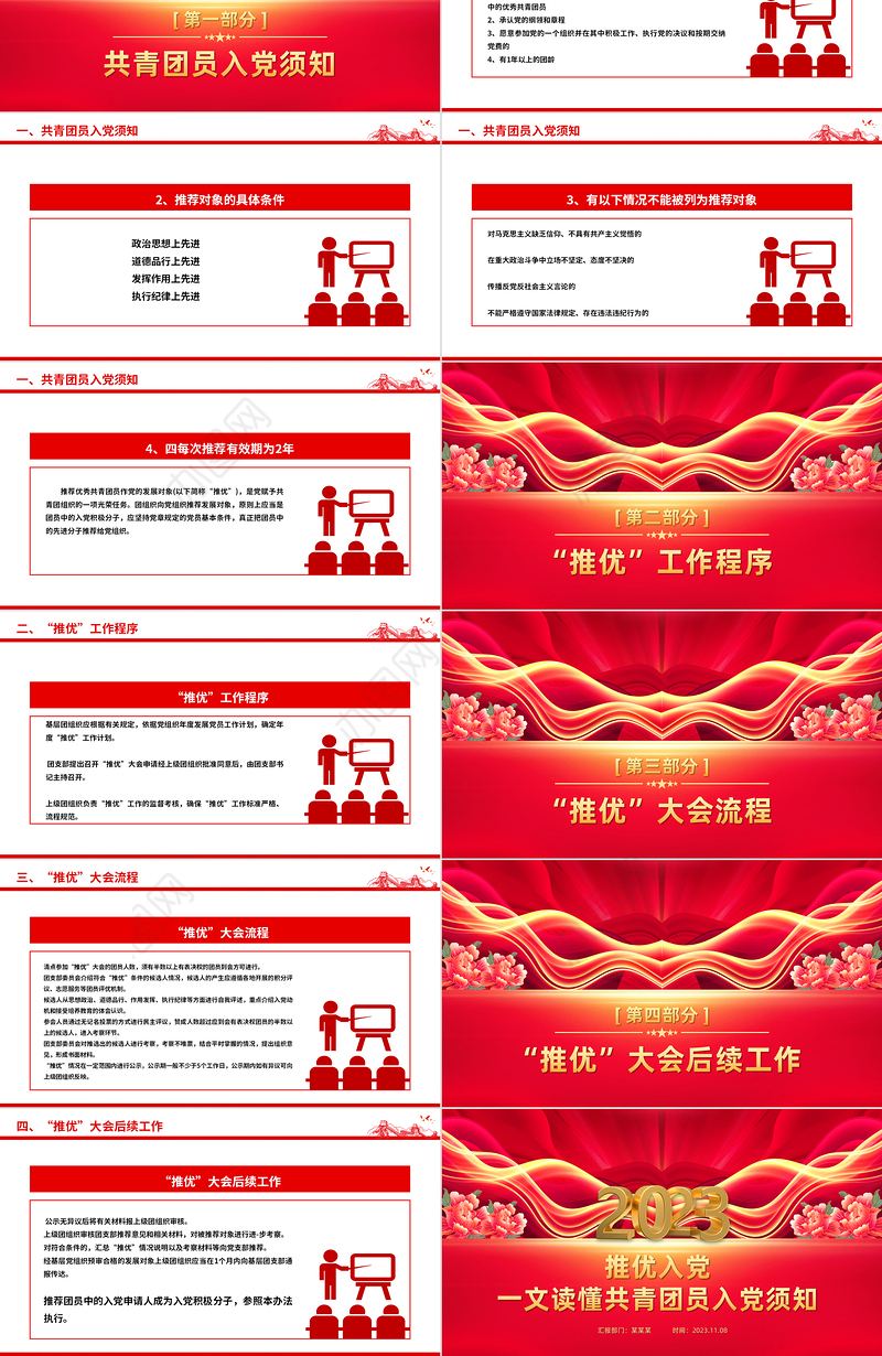 推优入党PPT红色大气一文读懂共青团员入党须知团务工作课件