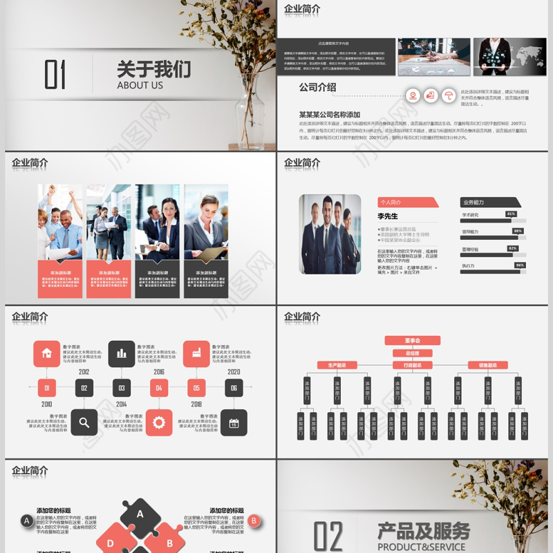 简约简洁企业宣传企业简介公司简介PPT模板