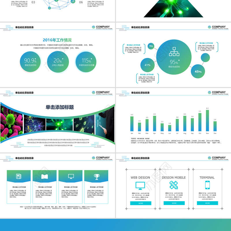 原创生物科技医疗研究医院医药ppt模板-版权可商用