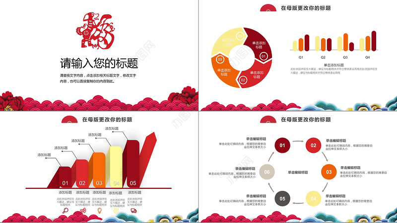 狗年大吉喜庆中国风年会庆典颁奖晚会PPT