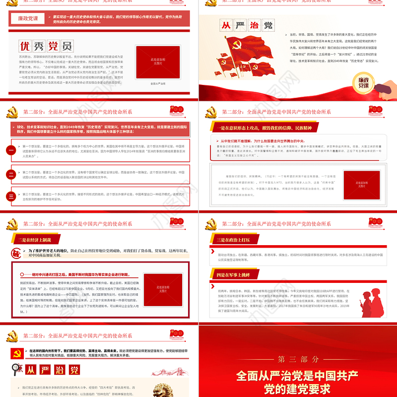 2021充分认识全面从严治党的重大意义PPT着力营造高质量发展良好政治生态廉政廉洁党课下载