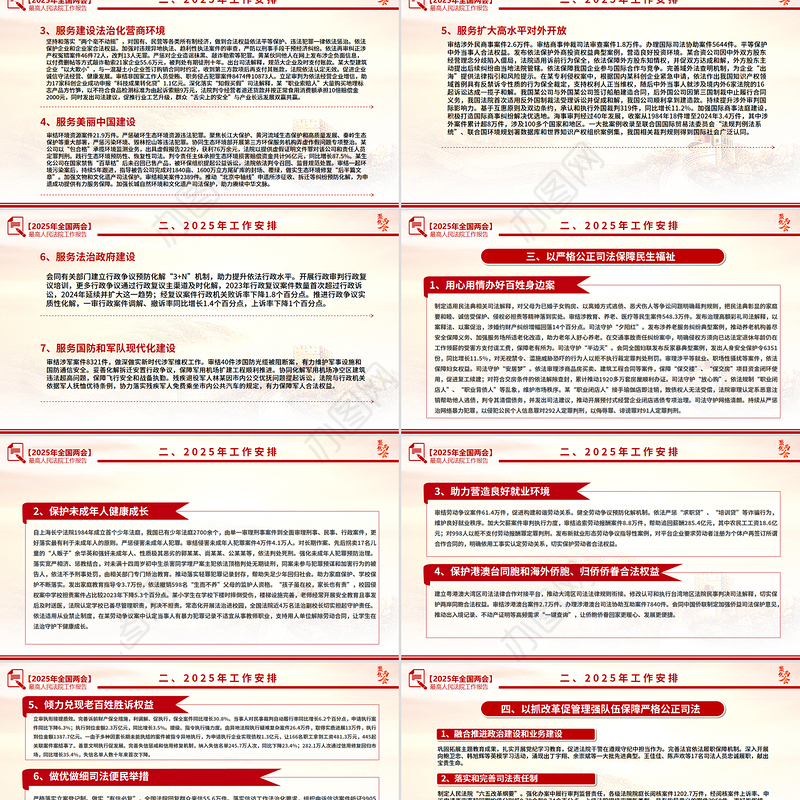 2025最高人民法院工作报告PPT红色党政风学习全国两会精神专题党课