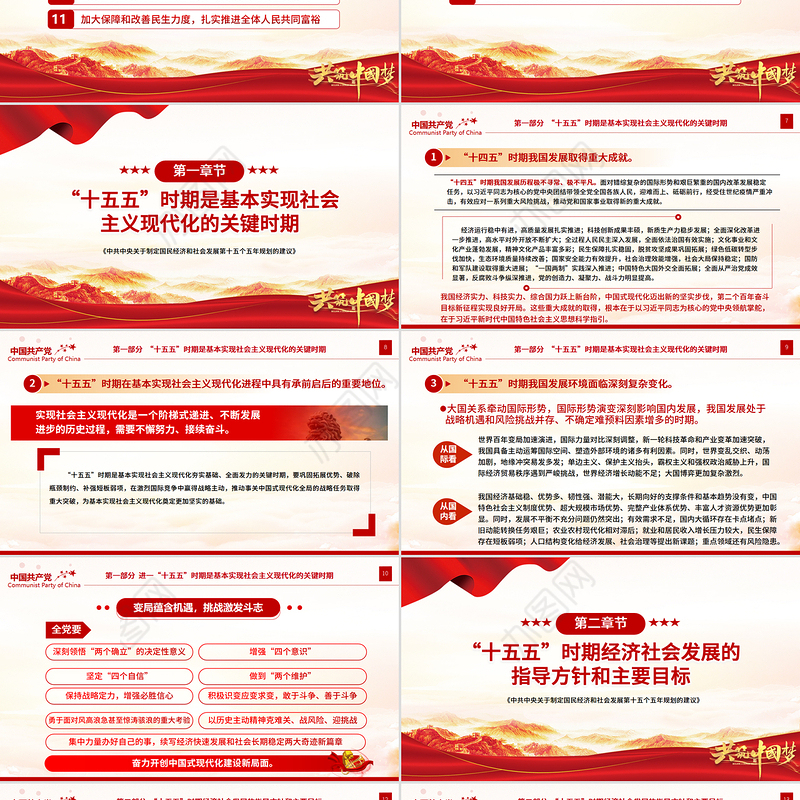 简洁风《关于制定国民经济和社会发展第十五个五年规划的建议》全文PPT党课