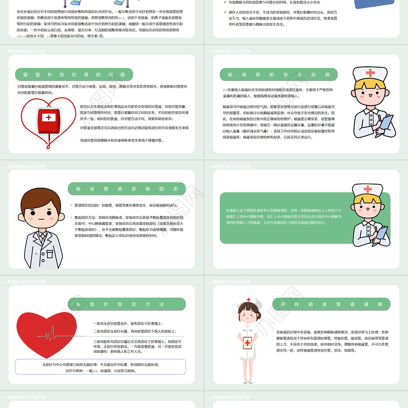 2022静脉输液的安全问题PPT清新简约医学输液安全问题培训PPT