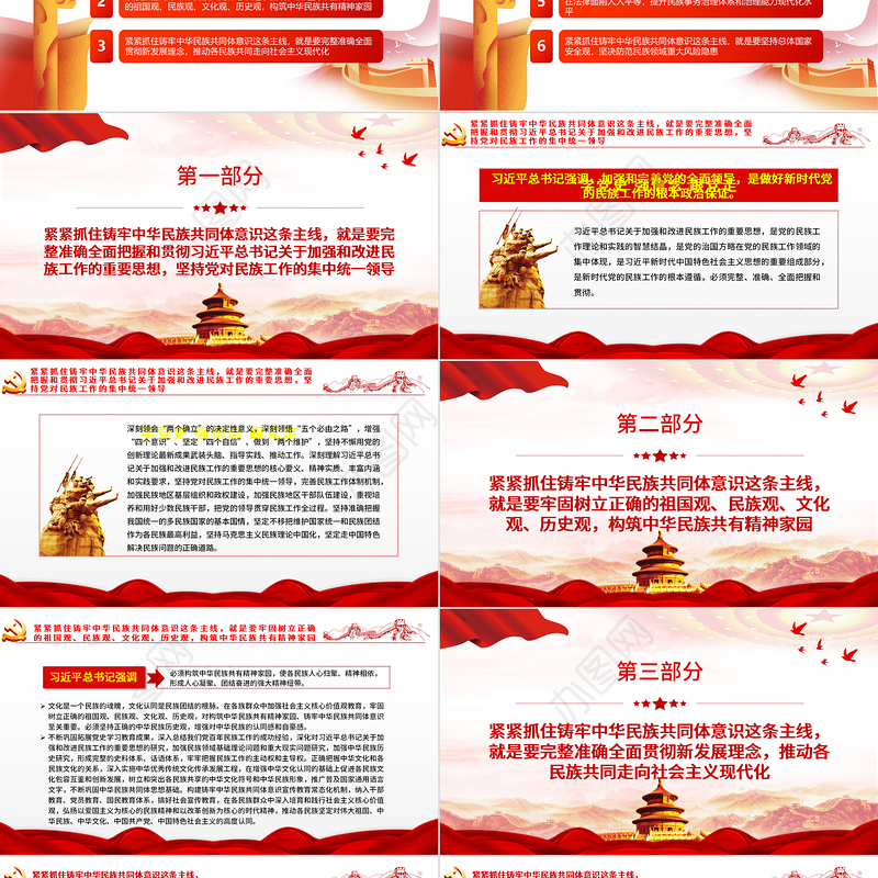 紧紧抓住铸牢中华民族共同体意识这条主线PPT党政风党员干部学习教育专题党课