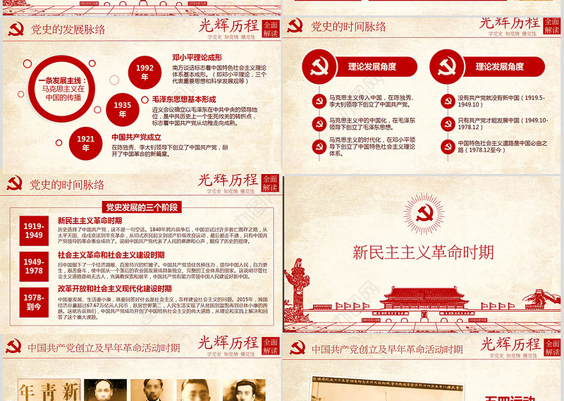 光辉的历程中国共产党党史党课学习ppt模板——含讲稿