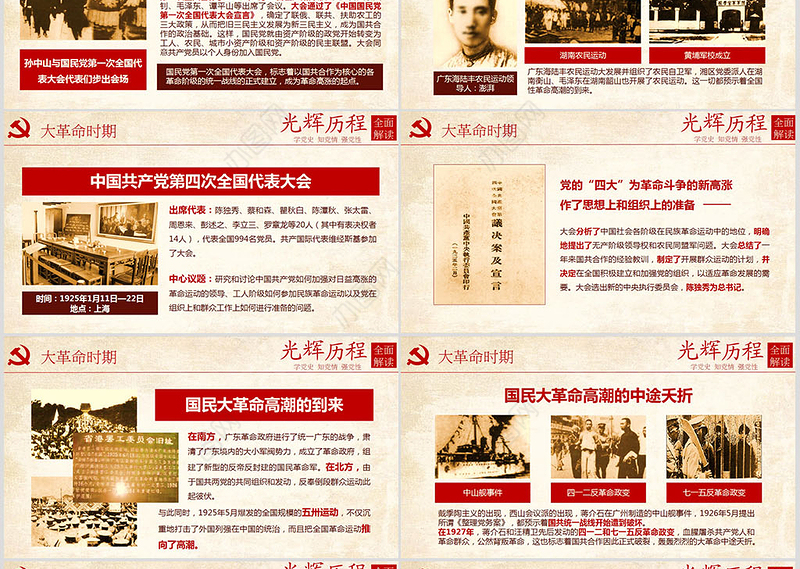 光辉的历程中国共产党党史党课学习ppt模板——含讲稿