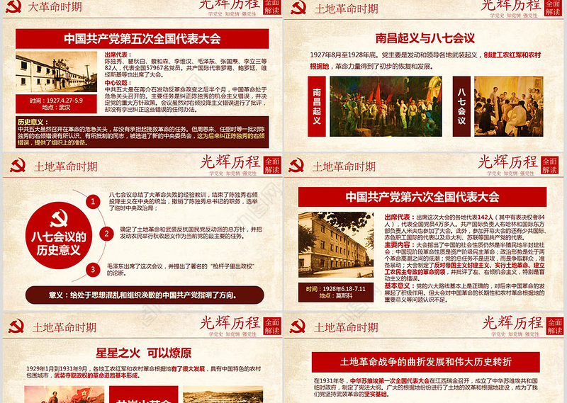 光辉的历程中国共产党党史党课学习ppt模板——含讲稿