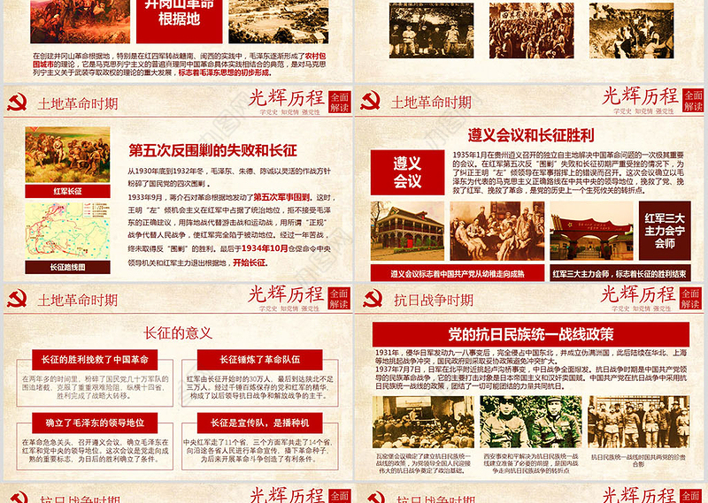 光辉的历程中国共产党党史党课学习ppt模板——含讲稿