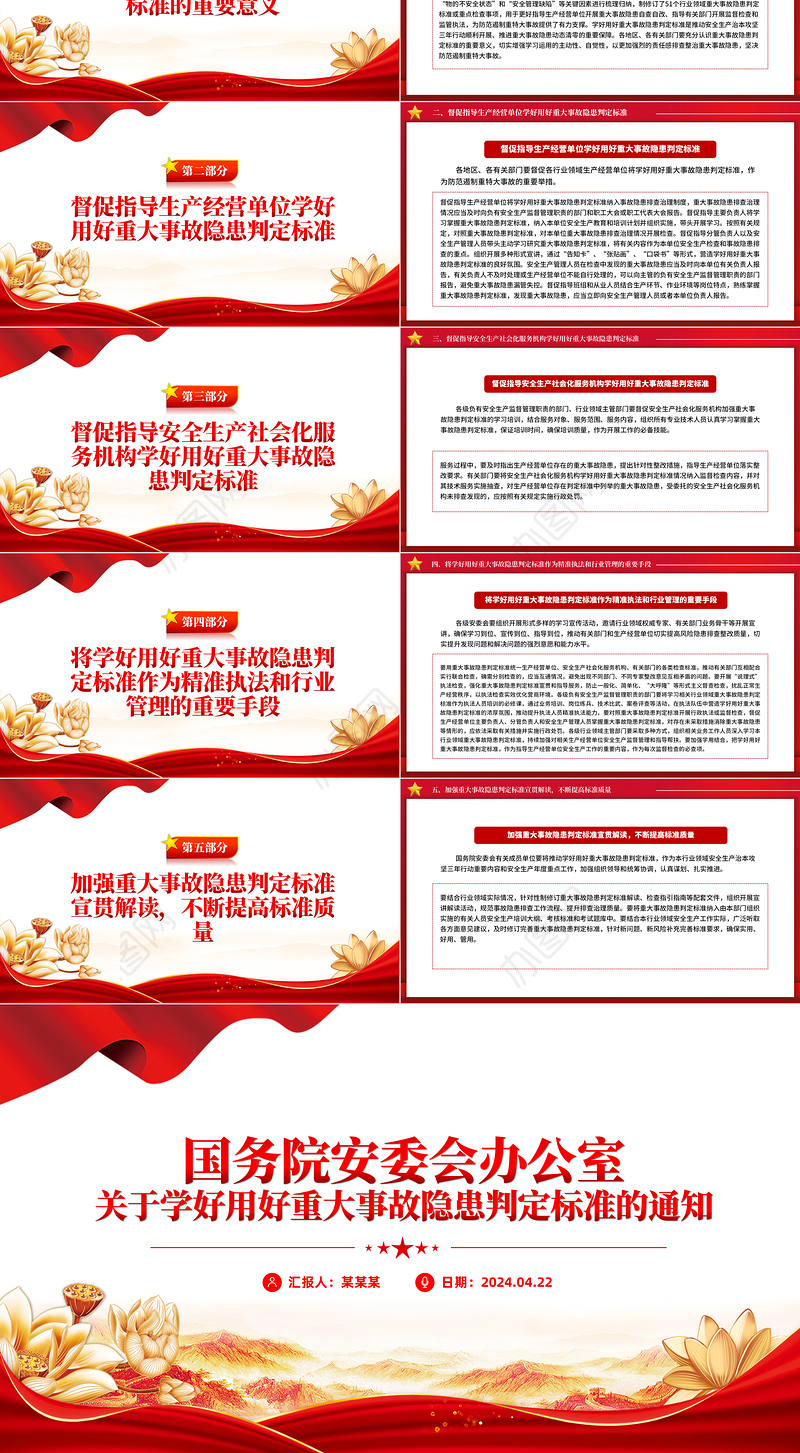 2024关于学好用好重大事故隐患判定标准的通知PPT安全生产管理课件