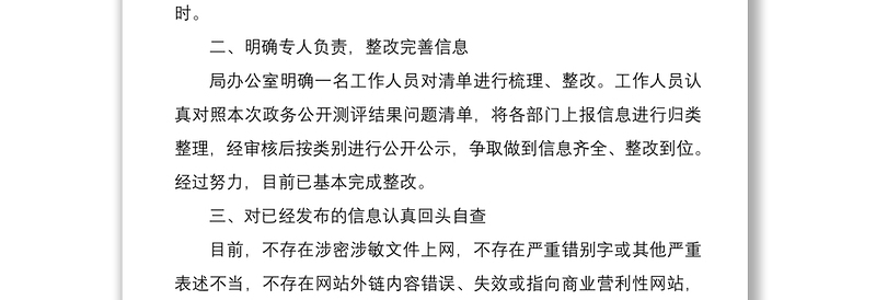 2021政务公开自查报告2篇