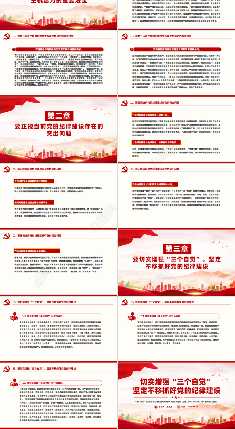 2024切实增强“三个自觉”坚定不移抓好党的纪律建设专题党课PPT课件