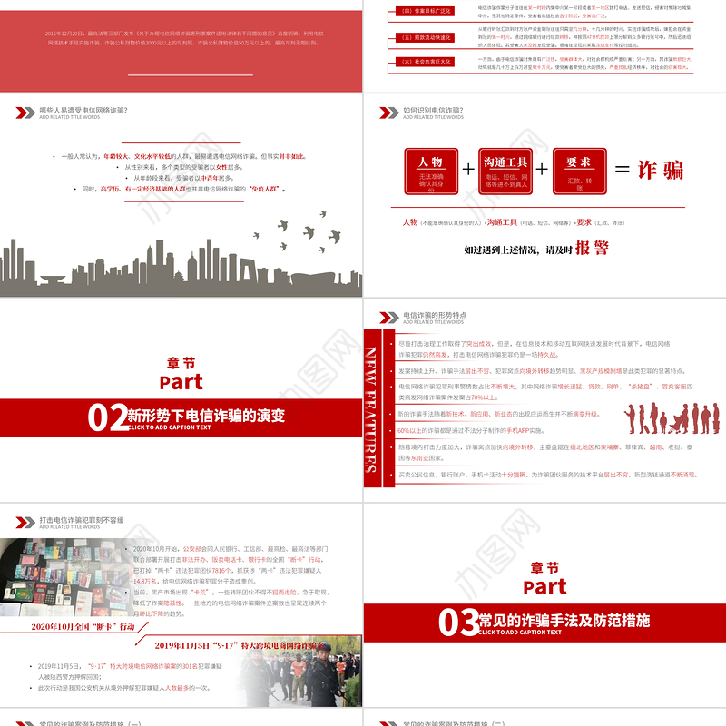 2022电信诈骗PPT谨防新型网络犯罪网络安全主题教育课件模板