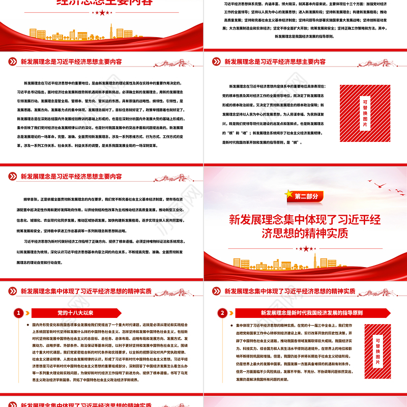 2022新发展理念的重大理论和实践意义PPT大气党建风党员干部学习教育专题党课党建课件