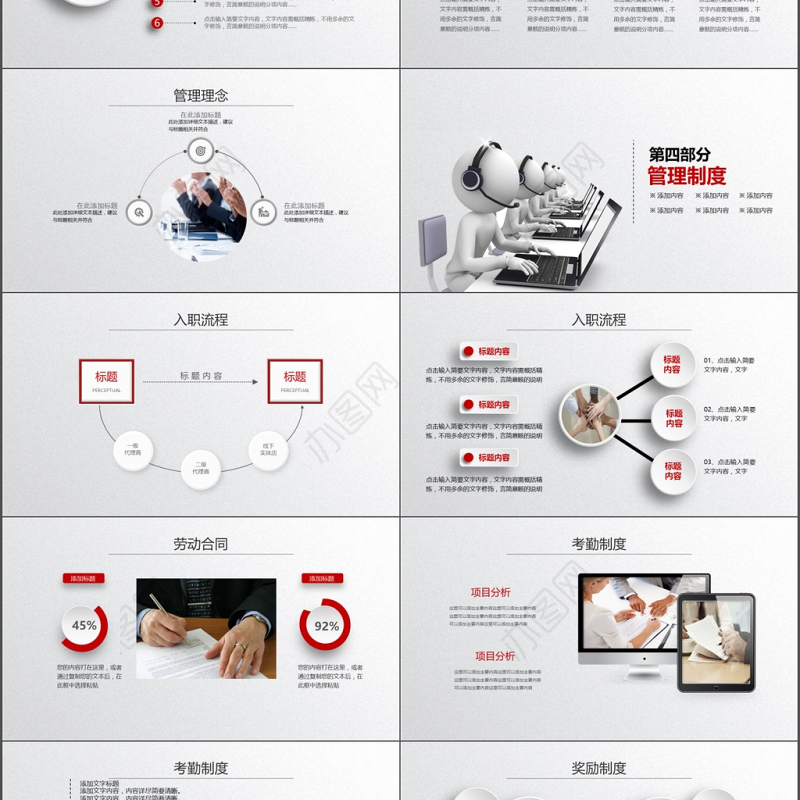 红色大气企业公司新员工入职培训PPT模板