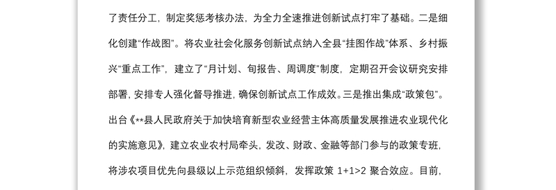 健全农业社会化服务体系助推乡村振兴工作汇报