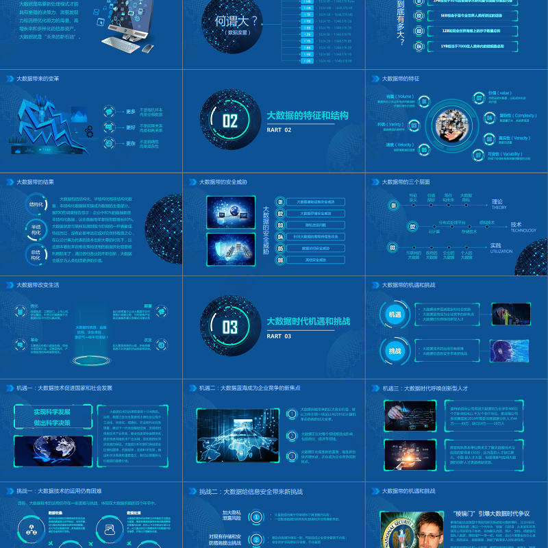2019大数据商务科技云计算PPT模板