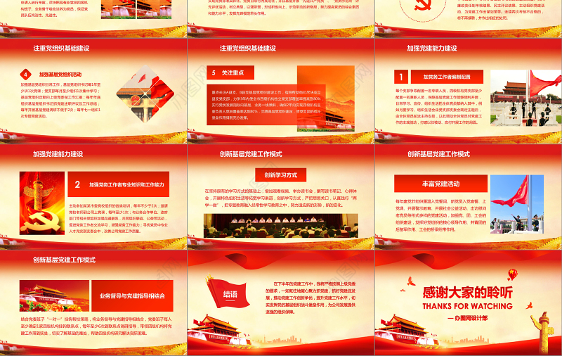 2018基层机关党建工作总结ppt模板