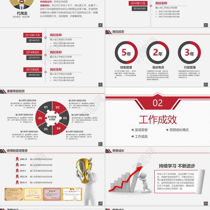 原创个人求职简历岗位竞聘竞选报告PPT模板