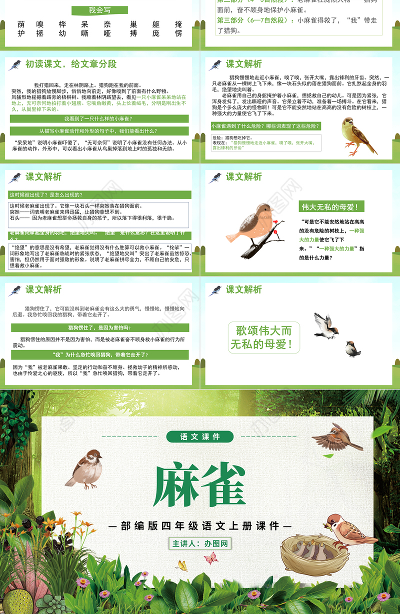 2022麻雀PPT第16课小学四年级语文上册部编人教版教学课件