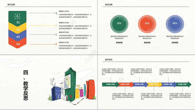 小清新教师说课ppt模板