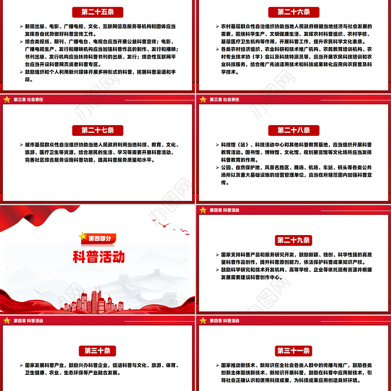 精美简洁《中华人民共和国科学技术普及法》PPT课件