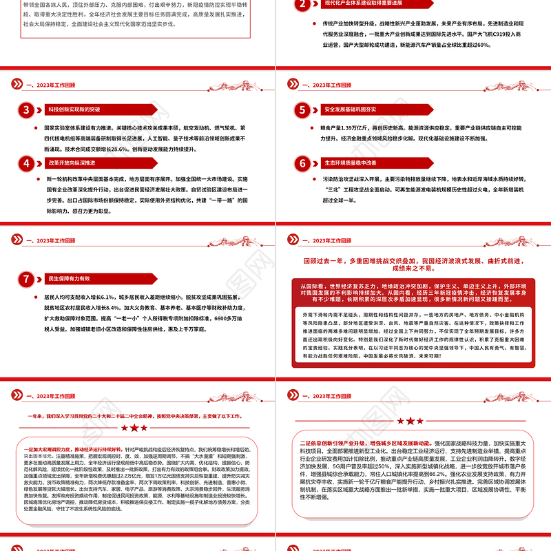 2024政府工作报告全文PPT红色大气使命重在担当奋斗创造未来党课课件