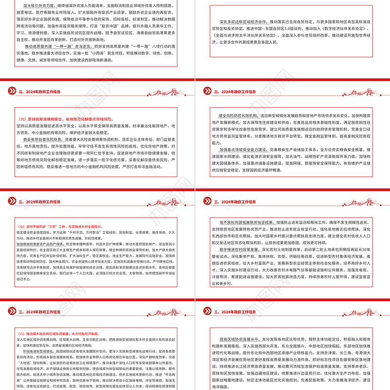 2024政府工作报告全文PPT红色大气使命重在担当奋斗创造未来党课课件