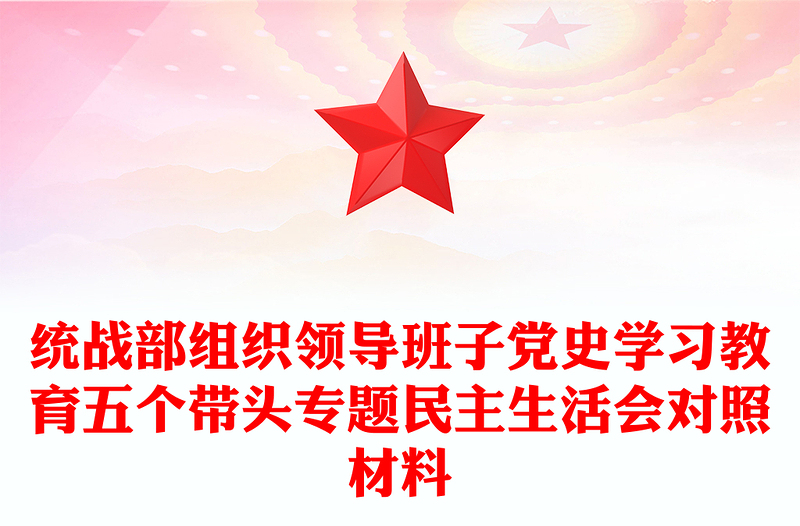 统战部组织领导班子党史学习教育五个带头专题民主生活会对照材料