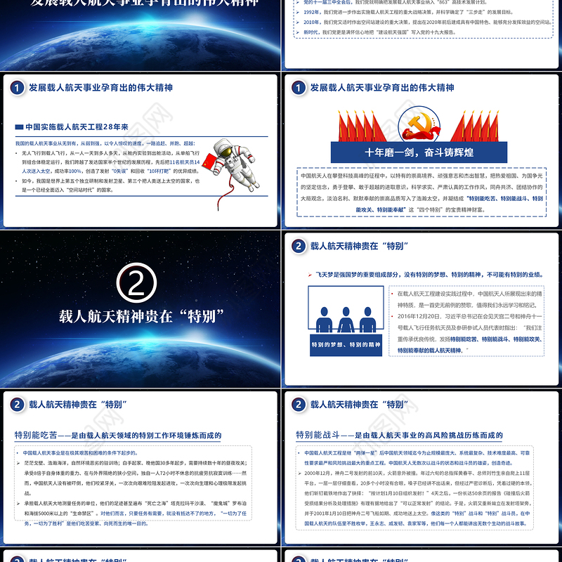 2021发扬特别能吃苦特别能战斗特别能攻关特别能奉献的载人航天精神PPT