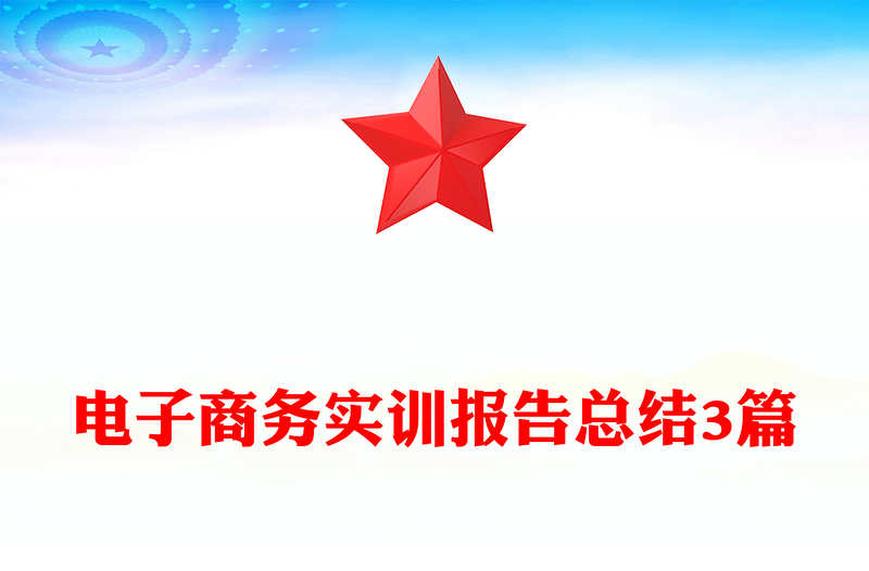 电子商务实训报告总结3篇
