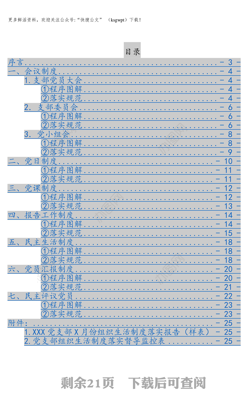 党支部七项组织生活制度落实规范