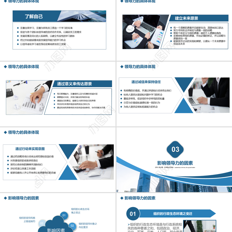 原创公司团队建设员工领导力管理培训PPT模板-版权可商用