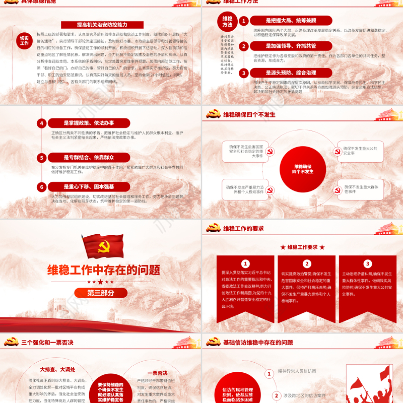 原创综治办信访维稳调解基层维稳工作PPT模板