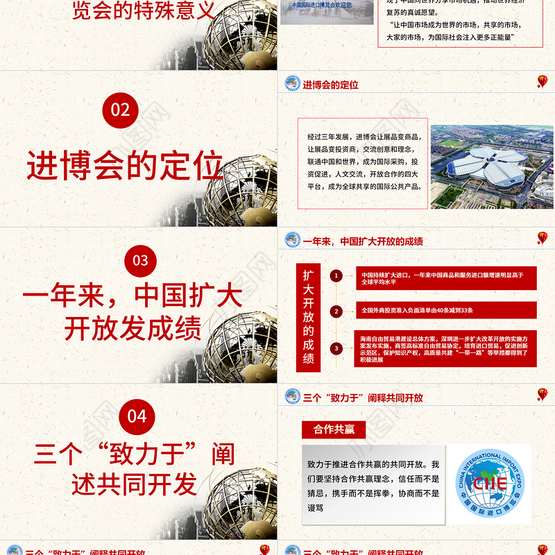 简约风第三届中国国际进口博览会PPT模板