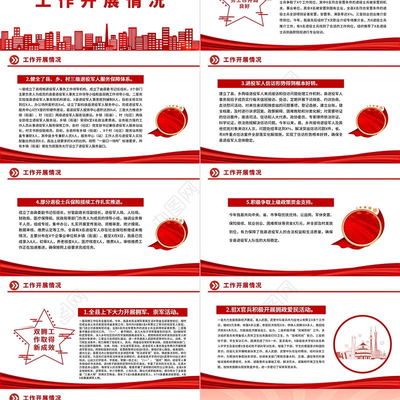 2022全县退役军人事务和双拥工作汇报PPT全力保障退役军人服务不断档总结课件