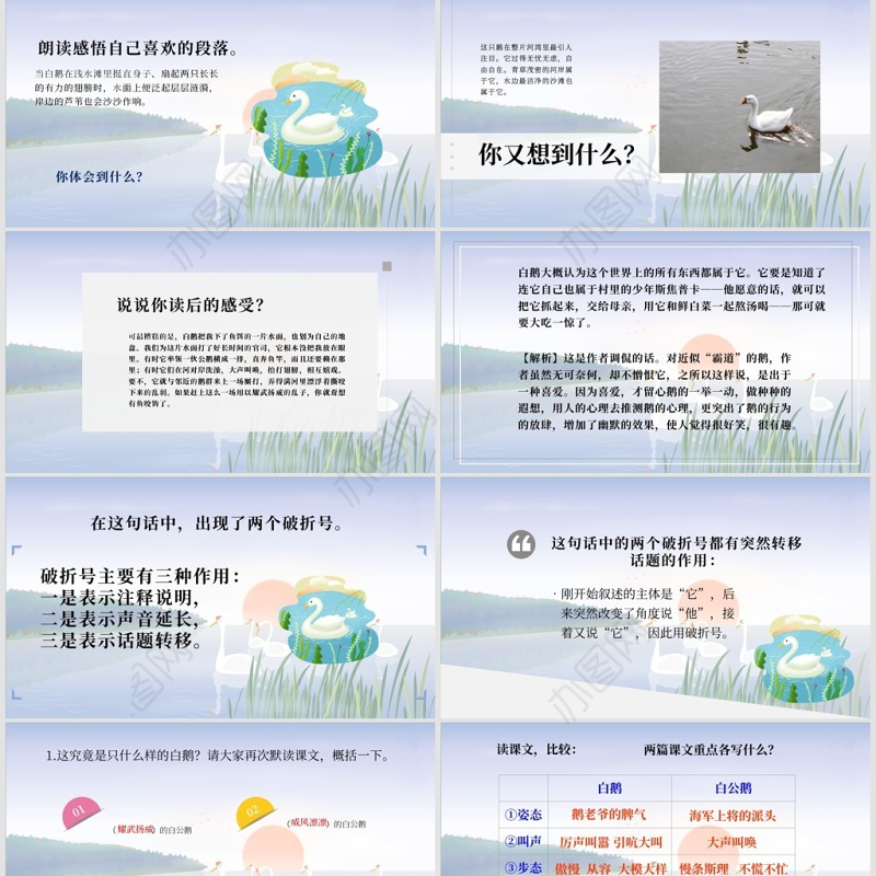 人教版四年级上册白公鹅ppt