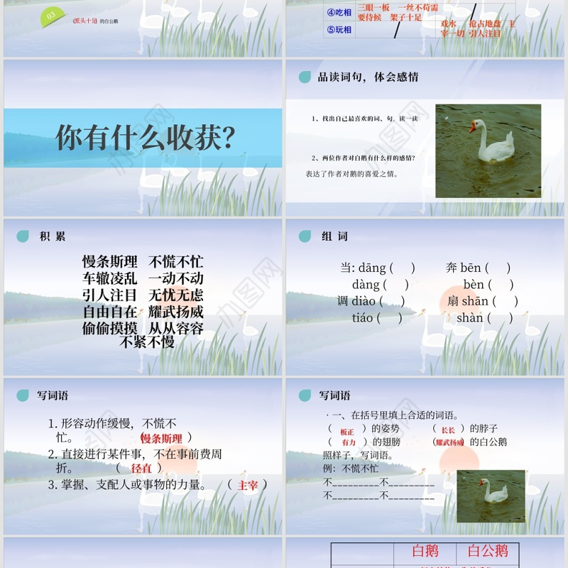人教版四年级上册白公鹅ppt