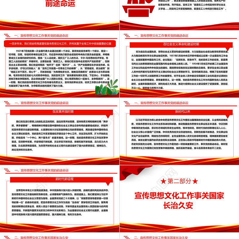 深刻认识宣传思想文化工作的极端重要性ppt大气简洁风文化使命专题党课课件