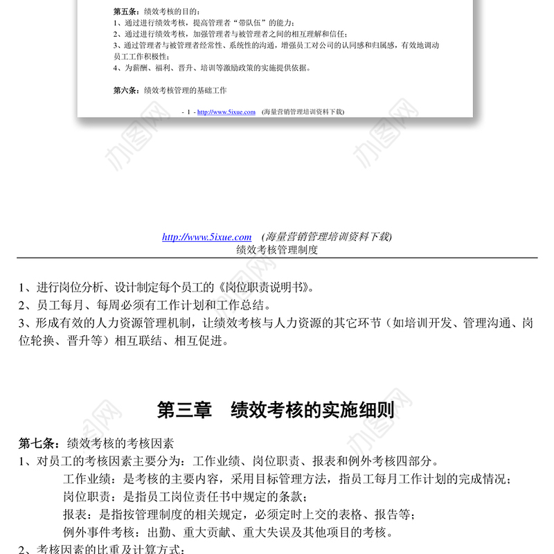 中小型企业绩效考核方案(实例)